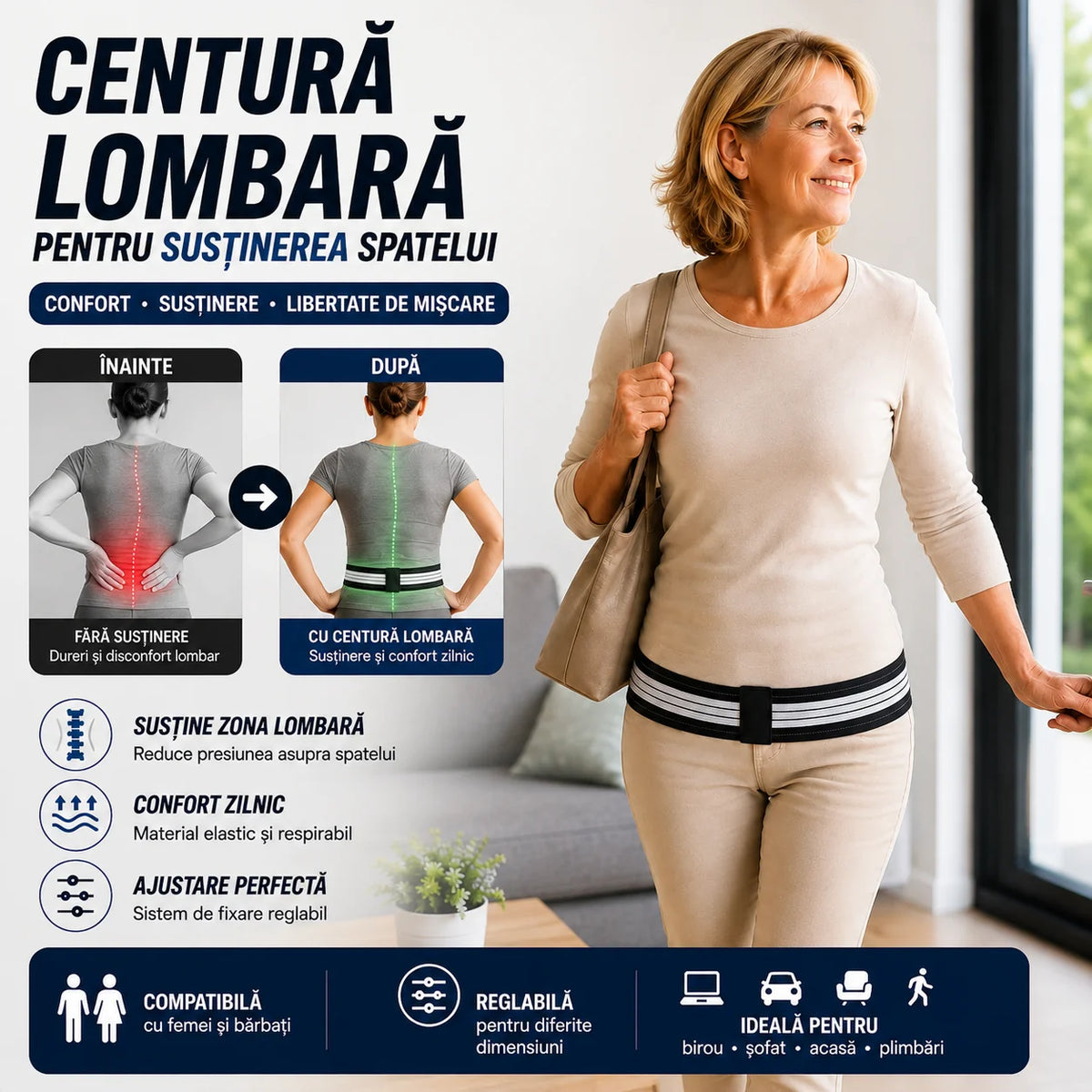 Centura Zenon™⭐ cu susținere dublă