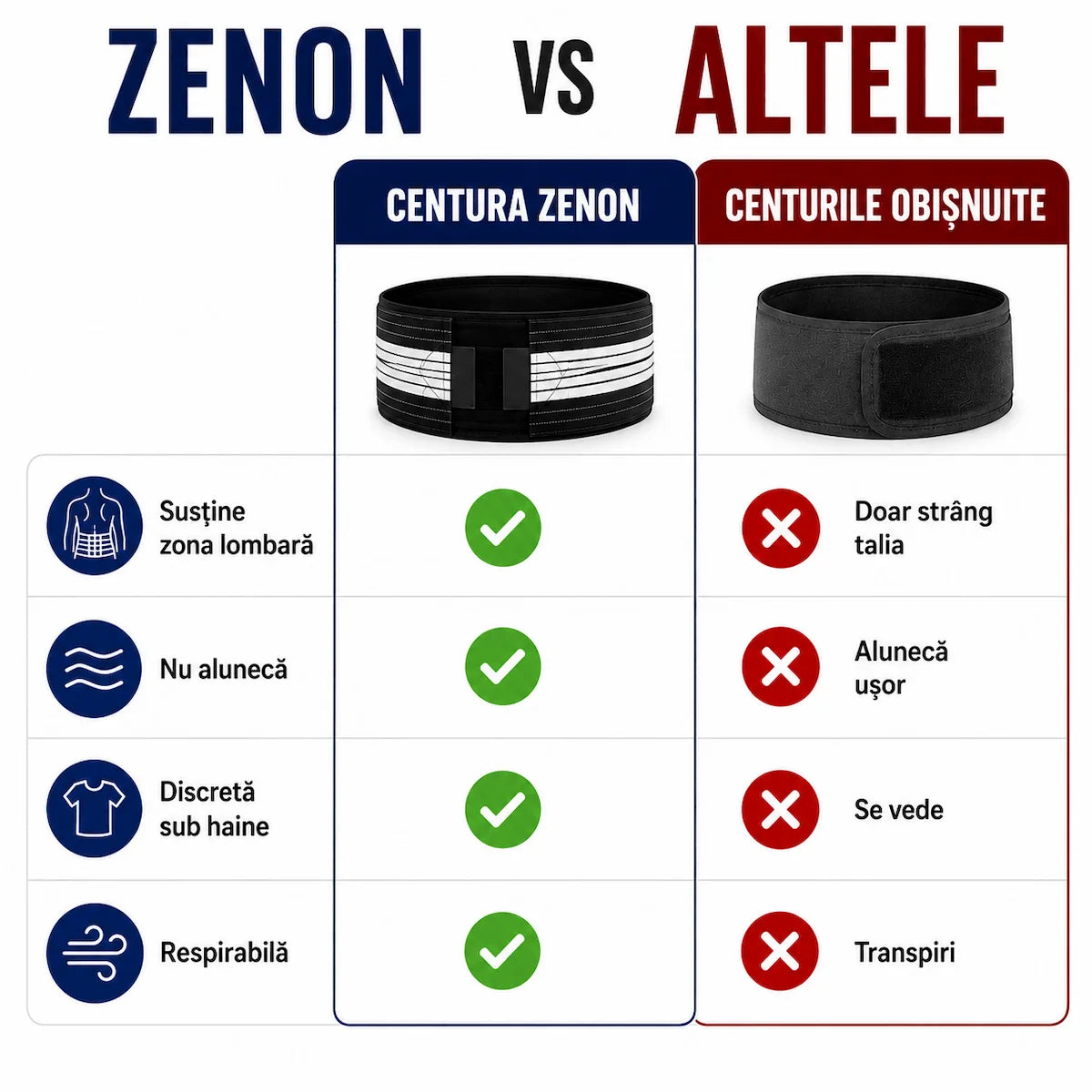 Centura Zenon™⭐ cu susținere dublă
